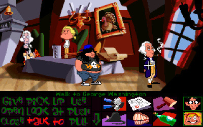 Day of the Tentacle running in DOSBox: the classic LucasArts SCUMM adventure